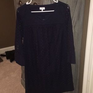 Cute Eyelet Navy Dress
